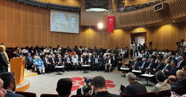 Officials attend the presentation of the “Contributions of International Students to Türkiye” report at SETA’s office, Istanbul, Türkiye, May 20, 2025. (AA Photo)