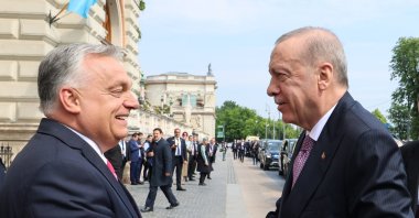 President Recep Tayyip Erdoğan is seen with Hungarian Prime Minister Viktor Orban in Budapest, Hungary, May 21, 2025 (AA Photo)