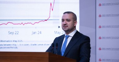 Central Bank of the Republic of Türkiye (CBRT) Governor Fatih Karahan delivers a speech during the briefing on the inflation report, Istanbul, Türkiye, May 22, 2025. (AA Photo)