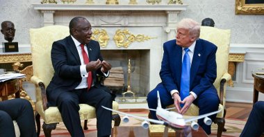 U.S. President Donald Trump meets with South African President Cyril Ramaphosa in the Oval Office of the White House, Washington, U.S., May 21, 2025. (AFP Photo)