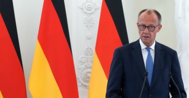 German Chancellor Friedrich Merz attends a news conference, Vilnius, Lithuania, May 22, 2025. (Reuters Photo)