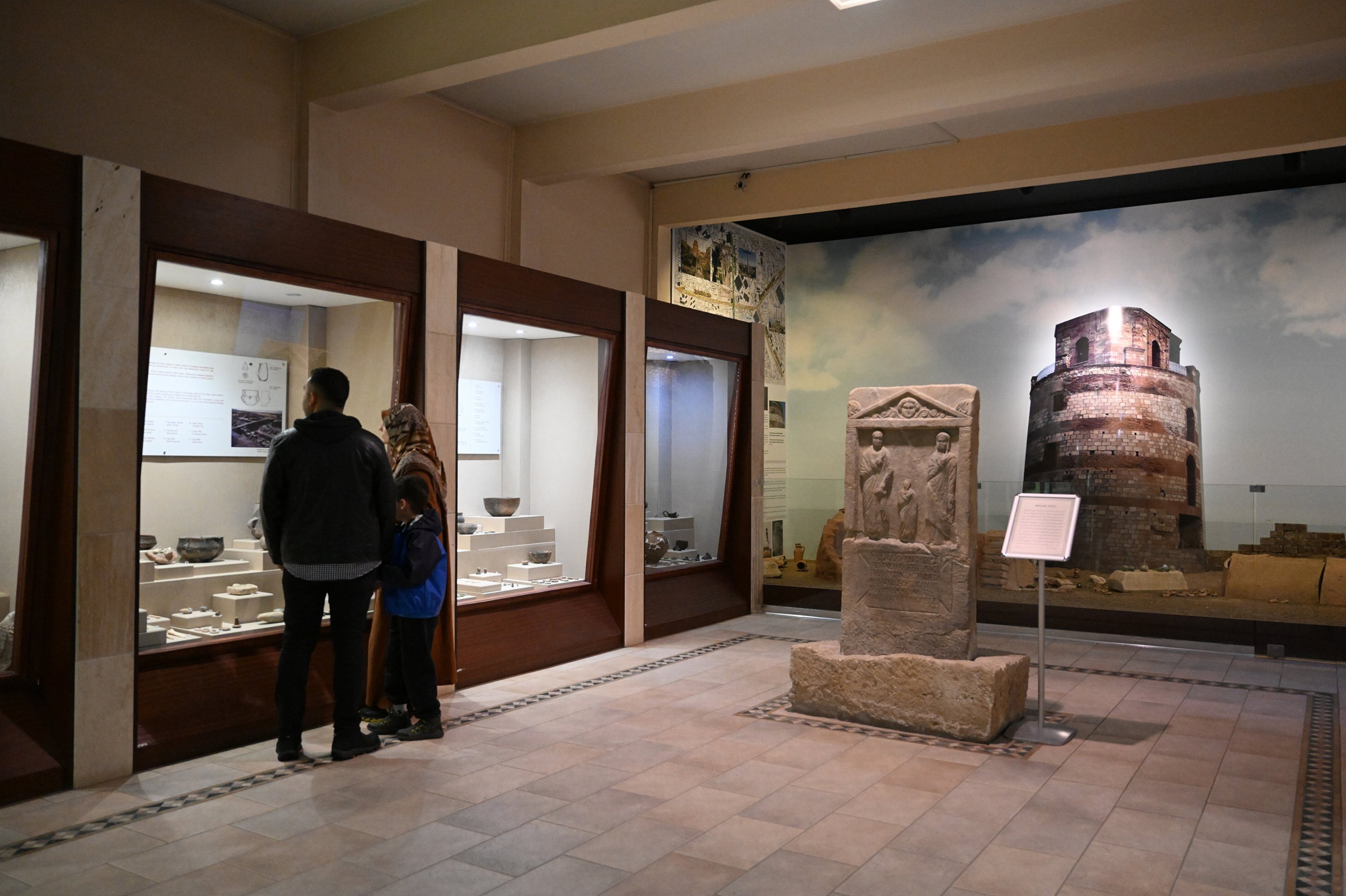 Visitors explore artifacts displayed at the Edirne Archaeology and Ethnography Museum, Edirne, Türkiye, April 2, 2025. (AA Photo)