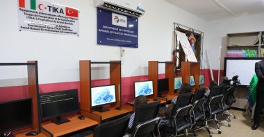 Students engage in learning with modern computers built and provided by the Turkish Cooperation and Coordination Agency (TIKA) in the Grand-Bassam Girls’ Orphanage computer room, Grand-Bassam, Ivory Coast, May 22, 2025. (AA Photo)