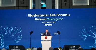 President Recep Tayyip Erdoğan addresses the closing session of the International Family Forum, Istanbul, Türkiye, May 23, 2025. (AA Photo)