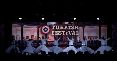 A group of Sufi whirling dervishes perform at the opening ceremony of the Turkish Festival at the Donald E. Stephens Convention Center, in Chicago, Illinois, U.S., May 24, 2025. (AA Photo)
