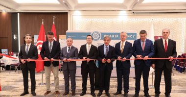 Officials cut the ribbon to inaugurate the Turkish university education fair in Tunis, Tunisia, May 24, 2025. (AA Photo)