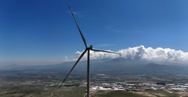 A general view of a wind turbine installed in central Kayseri province, Türkiye, May 14, 2025. (IHA Photo)