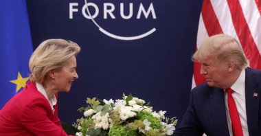 U.S. President Donald Trump attends a bilateral meeting with European Commission President Ursula von der Leyen during the 50th World Economic Forum (WEF) annual meeting in Davos, Switzerland, Jan. 21, 2020. (Reuters Photo)