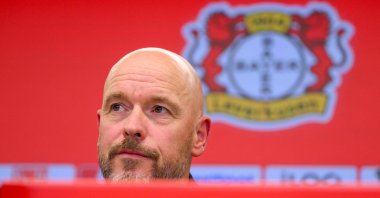 The new head coach of German Bundesliga team Bayer Leverkusen, Erik ten Hag delivers a press conference in Leverkusen, western Germany, May 26, 2025. (AFP Photo)