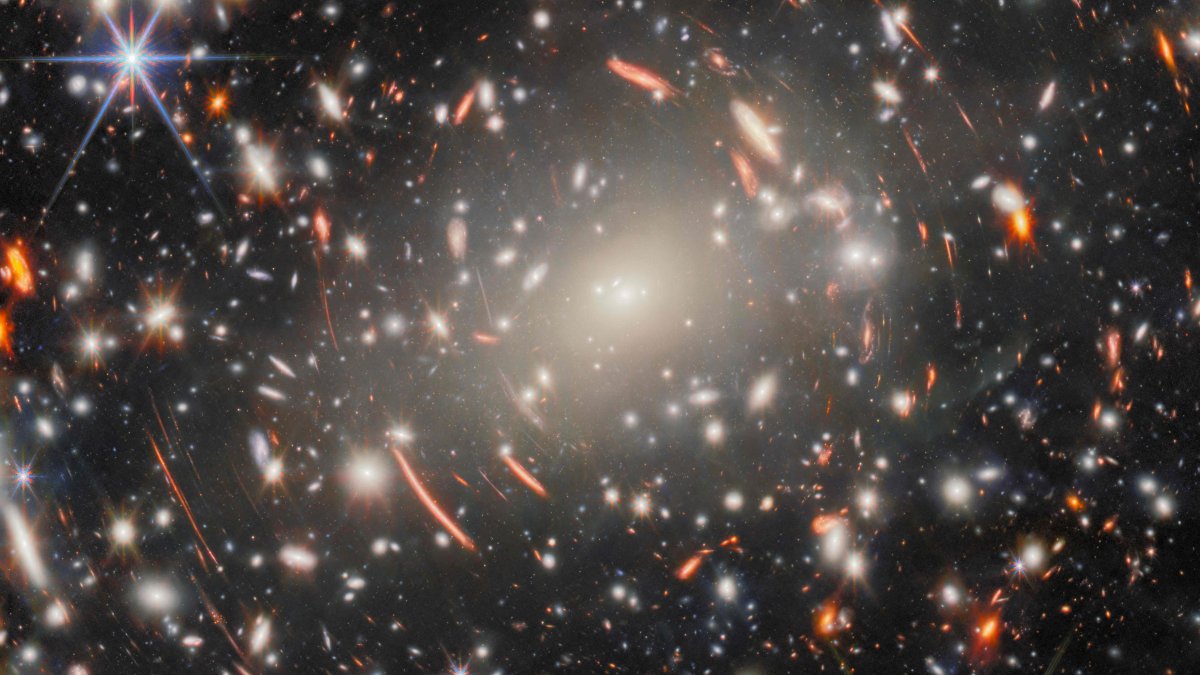 This undated handout image released by the European Space Agency (ESA) on May 27, 2025, shows an image of galaxy cluster Abell S1063 lying some 4.5 billion light-years from Earth in the constellation Grus (the Crane) taken by the James Webb Space Telescope. (AFP Photo)