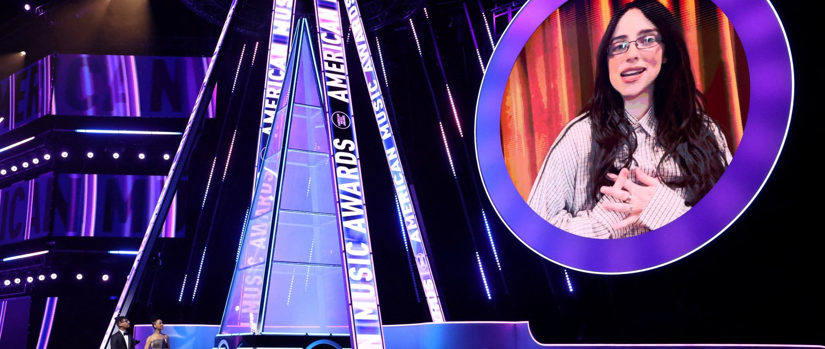 Billie Eilish gives an acceptance speech for the Artist of the Year award virtually at the 2025 American Music Awards, in Las Vegas, Nevada, U.S., May 26, 2025. (Reuters Photo)