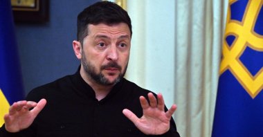 Ukraine&#039;s President Volodymyr Zelenskyy speaks to the media during a press briefing in Kyiv, Ukraine, May 19, 2025. (AFP Photo)