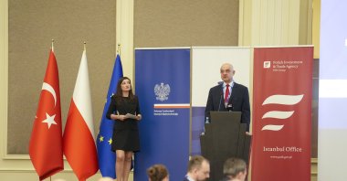 Maciej Lang, Poland&#039;s ambassador to Türkiye, delivers a speech at the IV Polish-Turkish Economic Forum, Istanbul, Türkiye, May 28, 2025. (AA Photo)