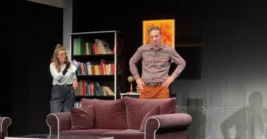 A scene from the play “Yenilmez” (“Invincible”) performed at the 12th Frankfurt Turkish Theater Festival, Frankfurt, Germany, May 27, 2025. (AA Photo)