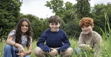This image released by HBO shows actors, from left, Arabella Stanton, Dominic McLaughlin and Alastair Stout, who will portray Hermione Granger, Harry Potter and Ron Weasley in the HBO series &quot;Harry Potter.&quot; (AP Photo)