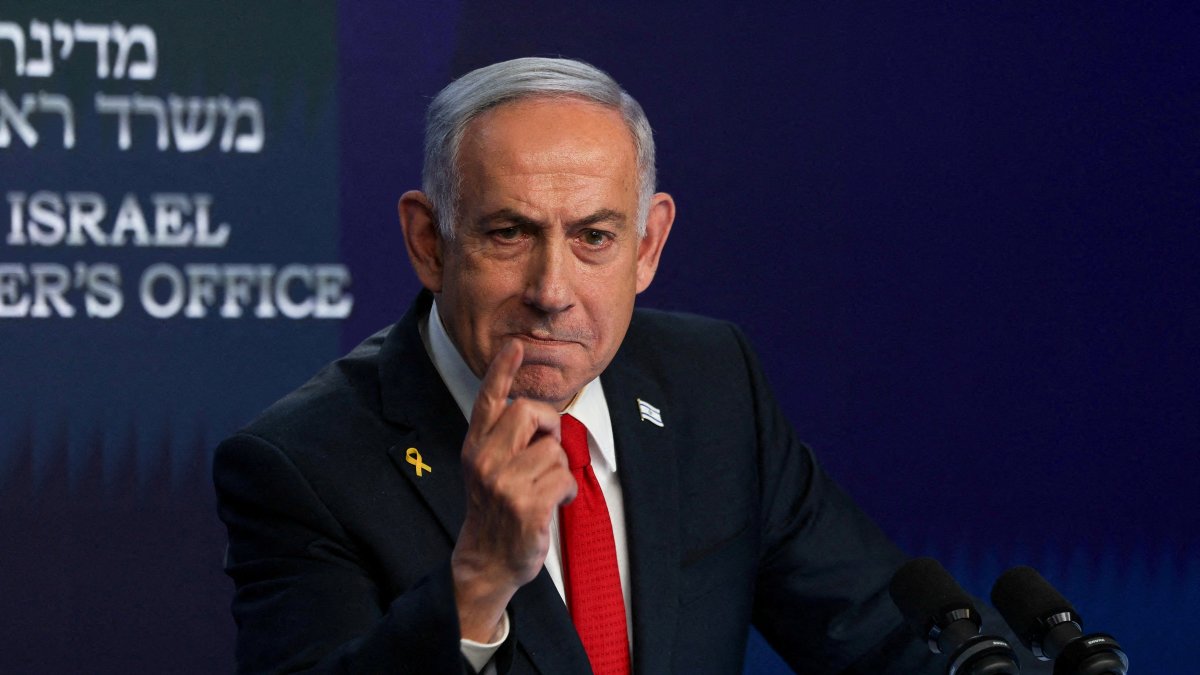 Israeli Prime Minister Benjamin Netanyahu speaks during a press conference in Jerusalem, May 21, 2025. (Reuters File Photo)