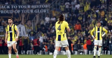 Fenerbahçe&#039;s Çağlar Söyüncü (C) reacts during the Süper Lig match against Başakşehir at the Ülker stadium, Istanbul, Türkiye, May 4, 2025. (IHA Photo)