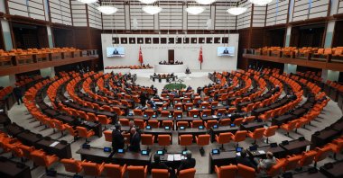 Parliament Speaker Numan Kurtulmuş convenes lawmakers for a session at Parliament, Ankara, Türkiye, May 29, 2025. (AA Photo)