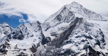 The Bietschhorn mountain in the Swiss Alps after part of the huge Birch Glacier collapsed the day before and destroyed a small village, Switzerland, May 29, 2025. (AFP Photo)