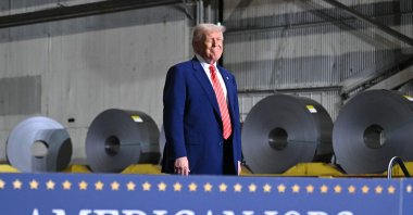 U.S. President Donald Trump arrives to speak during a visit to US..Steel - Irvin Works to mark the deal between Nippon Steel and U.S. Steel, in West Mifflin, Pennsylvania, U.S., May 30, 2025. (AFP Photo)