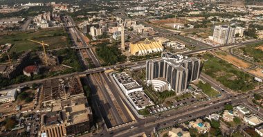 This aerial view shows a general view of the central business district in Abuja, Nigeria, May 21, 2025. (AFP Photo)