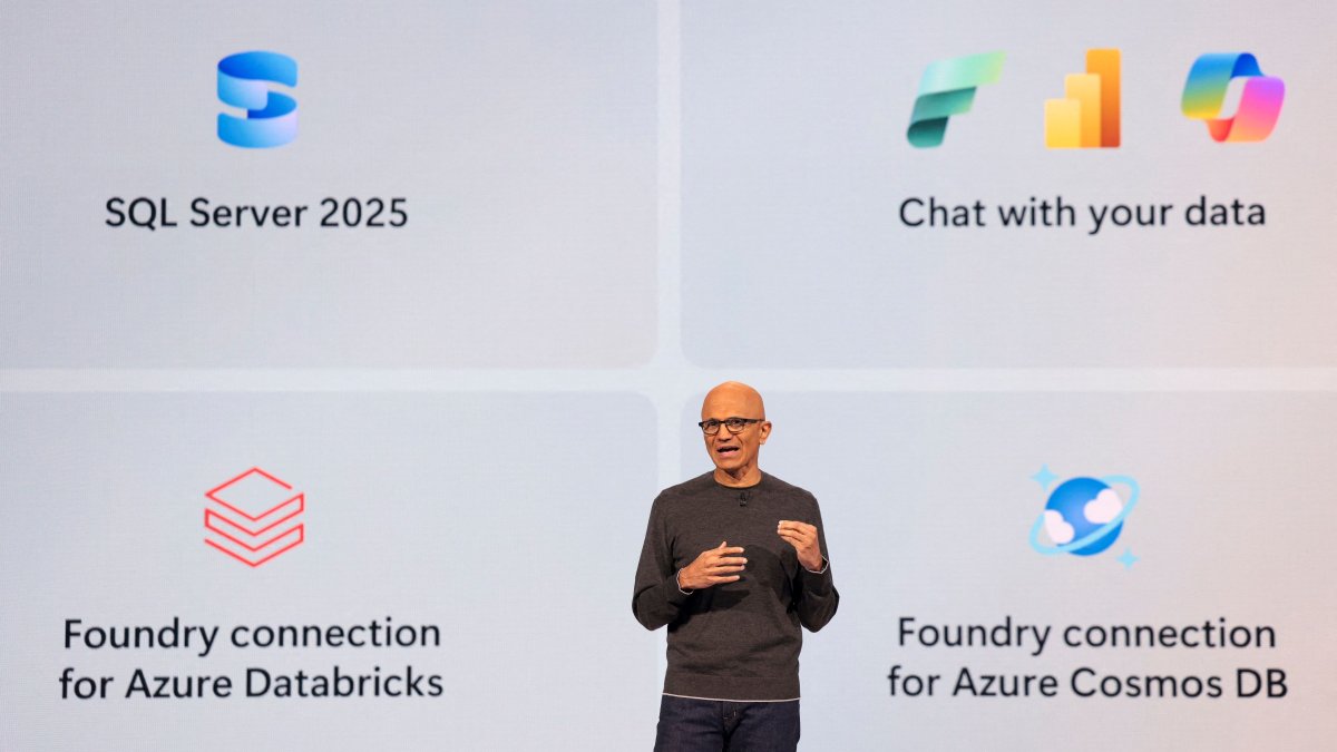 Microsoft Chairperson and Chief Executive Officer Satya Nadella speaks during the Microsoft Build conference opening keynote in Seattle, Washington, U.S., May 19, 2025. (AFP Photo)
