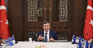 Vice President Cevdet Yılmaz speaks at a meeting in Ankara, Türkiye, May 29, 2025. (AA Photo)
