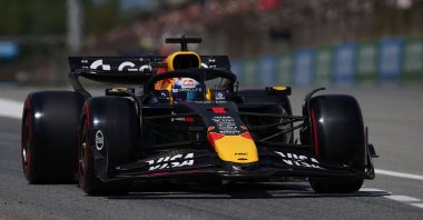 Red Bull&#039;s Dutch driver Max Verstappen competes during the Spanish Formula One Grand Prix at the Circuit de Catalunya in Montmelo, Barcelona, Spain, June 1, 2025. (AA Photo)