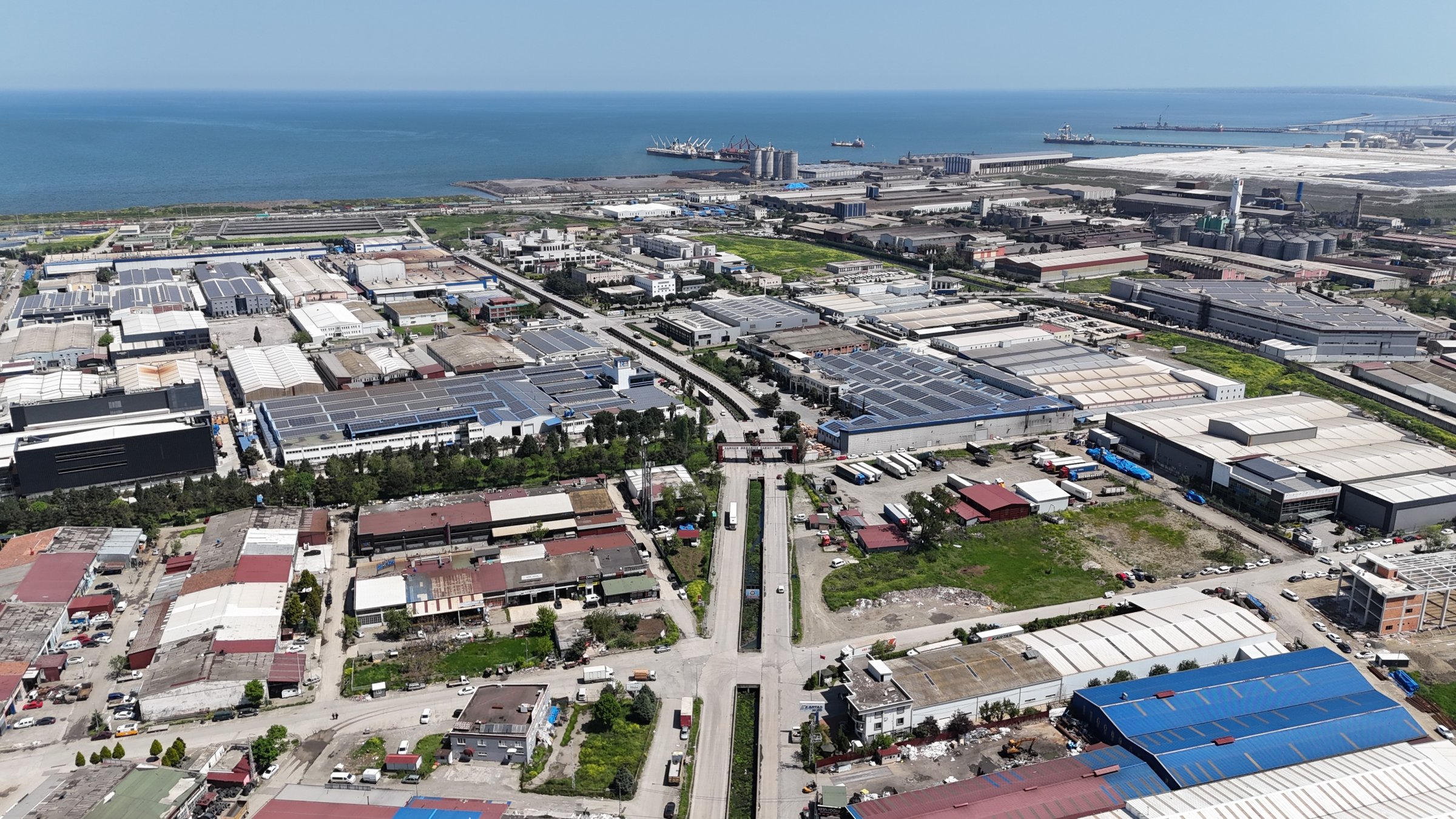 An aerial view of an organized industrial zone (OSB), northern Samsun province, Türkiye, May 9, 2025. (IHA Photo)