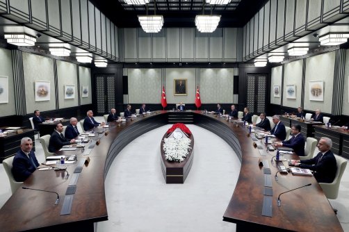 President Recep Tayyip Erdoğan chairs a cabinet meeting in the capital Ankara, Monday, June 2, 2025. (IHA Photo)
