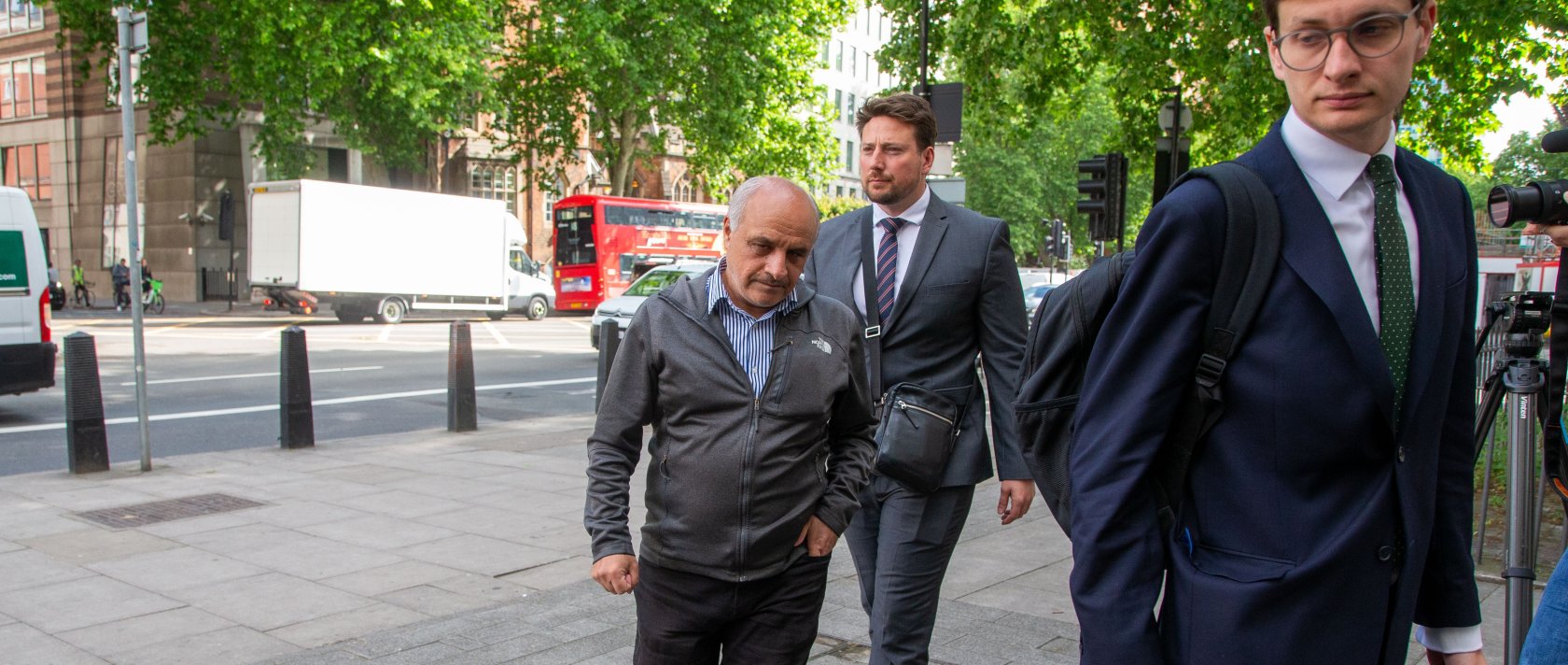 Hamit Coşkun arrives at  Westminster Magistrates&#039; Court to stand trial for burning a Quran outside the Turkish Embassy in London, May 28, 2025. (ZUMA Press Wire via Reuters)