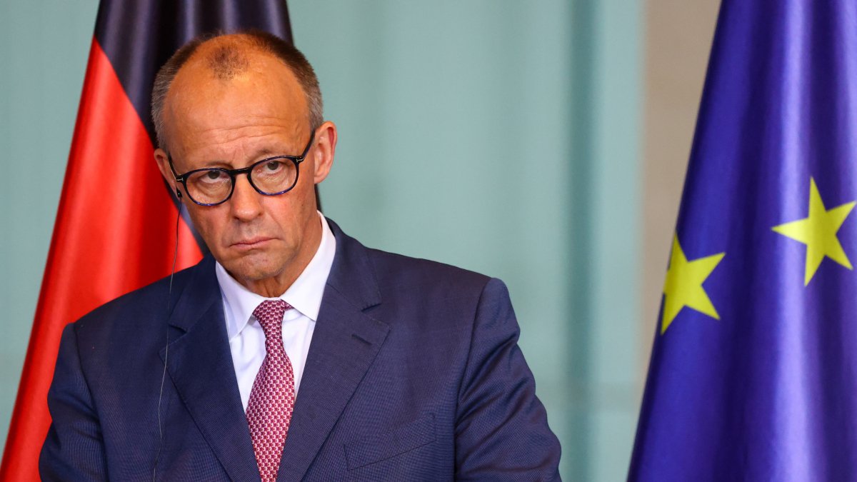 German Chancellor Friedrich Merz attends a news conference with Ukrainian President Volodymyr Zelenskyy (not pictured), at the Chancellery, Berlin, Germany, May 28, 2025. (Reuters Photo)