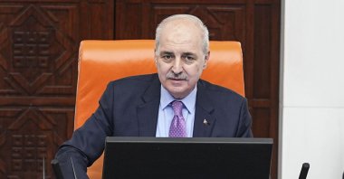 Parliament Speaker Numan Kurtulmuş presides over a parliamentary session in the capital Ankara, Türkiye, May 29, 2025. (AA Photo)