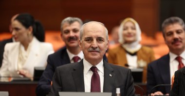 Parliament Speaker Numan Kurtulmuş attends the parliamentary voting session to elect a speaker in the capital Ankara, Türkiye, June 3, 2025. (AA Photo)