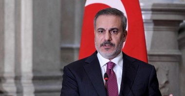 Foreign Minister Hakan Fidan speaks during a joint news conference with the Egyptian foreign minister (not pictured), Cairo, Egypt, Oct. 14, 2023. (AFP File Photo)