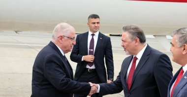 Defense Minister Yaşar Güler arrives in Brussels to attend a NATO meeting, June 3, 2025. (AA Photo)