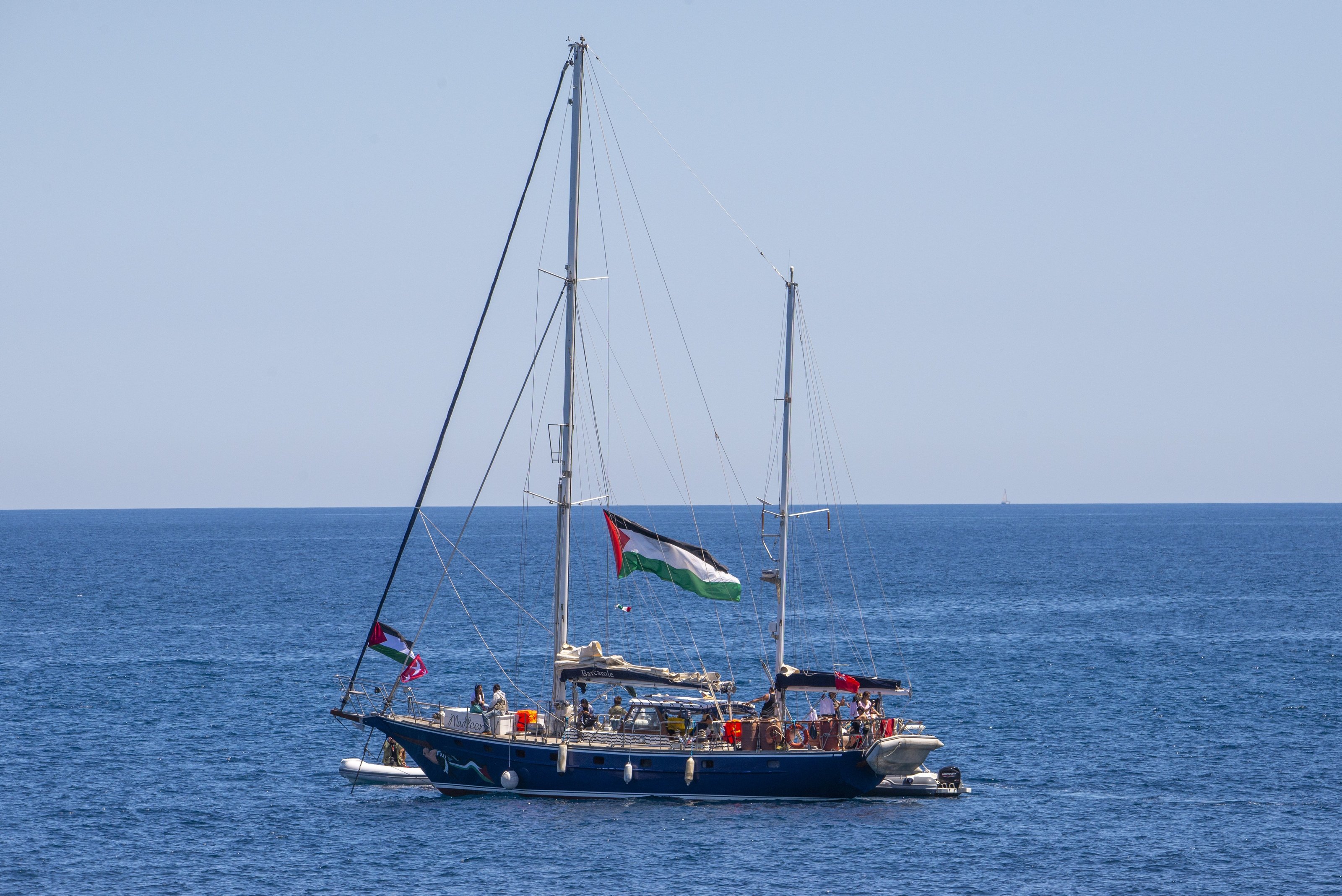 The Freedom Flotilla Coalition, including 22-year-old Swedish climate activist Greta Thunberg, departs Catania, Sicily, aboard the vessel “Madleen” en route to Gaza to deliver vital aid and protest Israel’s blockade, June 3, 2025. (AA Photo)