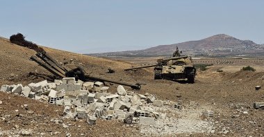 Syrian military equipment lay destroyed after Israeli strikes in Daraa, Syria, June 4, 2025. (AA Photo)