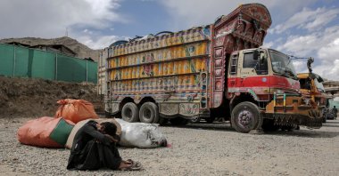 An Afghan refugee who returned from neighboring countries rests in a temporary shelter in Kabul, Afghanistan, May 21, 2025. (EPA Photo)