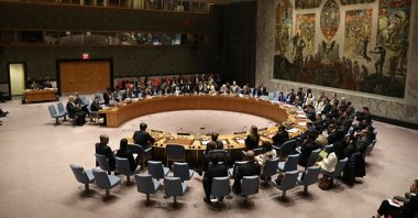 Members of the United Nations Security Council sit during a meeting on Syria at the United Nations Headquarters in New York City, NY, U.S. April 5, 2017. (Reuters File Photo)