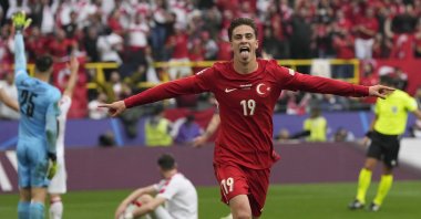 Türkiye&#039;s Kenan Yildiz celebrates during a Group F match between Türkiye and Georgia at the Euro 2024 tournament, Dortmund, Germany, June 18, 2024. (AP Photo)