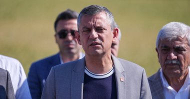 Republican People's Party (CHP) Chair Özgür Özel talks to reporters after visiting Ekrem Immaoğlu in prison, outside Istanbul, Türkiye, June 5, 2025. (AA Photo)