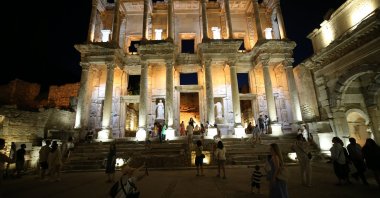 The ancient city of Ephesus, a UNESCO World Heritage Site, is now welcoming visitors after sunset as part of a new &quot;night museum&quot; initiative, Izmir, Türkiye, June 4, 2025. (AA Photo)