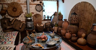 An illustration depicting the dining table and dining corner at the Akseki Ethnography Museum, Antalya, Türkiye, June 3, 2025. (AA Photo)