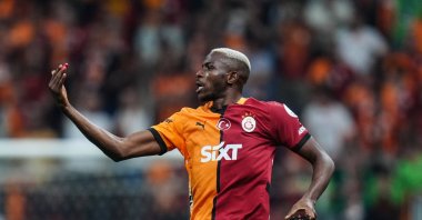 Galatasaray&#039;s Victor Osimhen celebrates after scoring during the Süper Lig match against Başakşehir, Istanbul, Türkiye, May 30, 2025. (AA Photo)