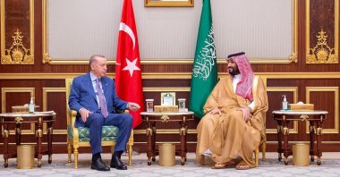 President Recep Tayyip Erdoğan meets Saudi Crown Prince Mohammed bin Salman (MBS) in Jeddah, Saudi Arabia, April 28, 2022. (Reuters File Photo)