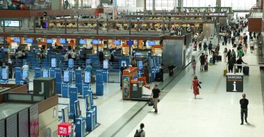 An aerial view of passengers at Sabiha Gökçen Airport, Istanbul, Türkiye, June 5, 2025. (DHA Photo)