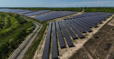 A solar energy project of LEAG Renewables at the former Brandenburg open-cast mine near Janschwalde, Germany, May 21, 2025. (EPA Photo) 