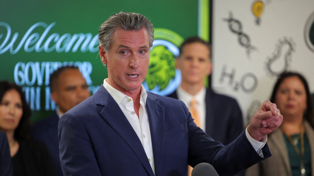 California Governor Gavin Newsom speaks as he announces the Golden State Literacy Plan and deployment of literacy coaches statewide, at Clinton Elementary School in Compton, California, U.S. June 5, 2025. (Reuters Photo)