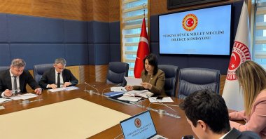 The petitions committee, chaired by Sunay Karamık, introduces a report about its activities, Ankara, Türkiye, June 4, 2025. (DHA Photo)